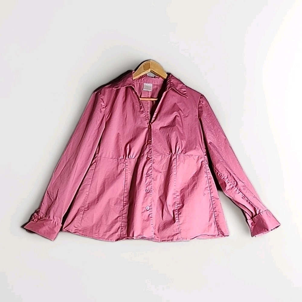 Motherhood Maternity Blouse Women Size Medium Rose Pink Long Sleeve